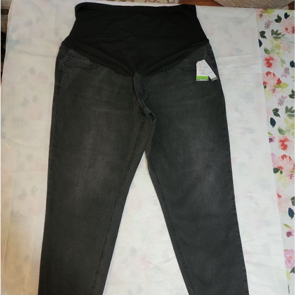 Nwt Time and Tru Women's Maternity Skinny Jeans, Charcoal Grey
